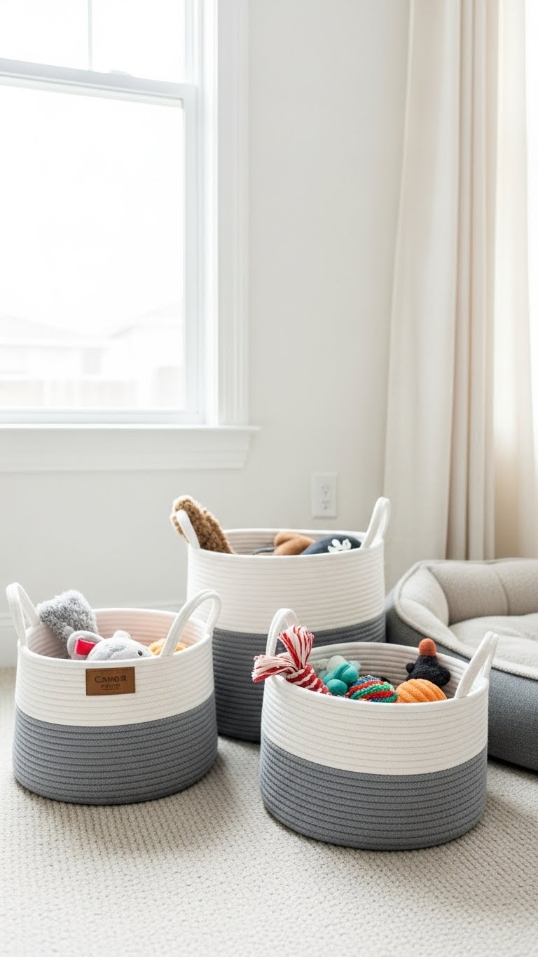 13. Stylish Pet Areas with Baskets
